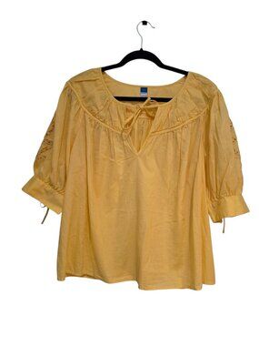 New With Tags Super Cute Old Navy Sunshine Yellow Top Blouse Size L